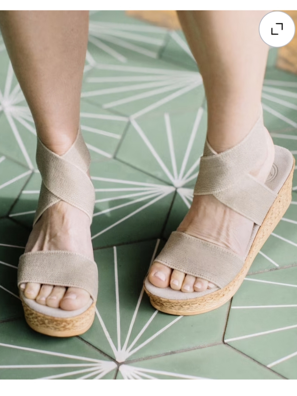 CHARLESTON SHOE CO. Bermuda Wedge Sandal Linen - 8 View 2